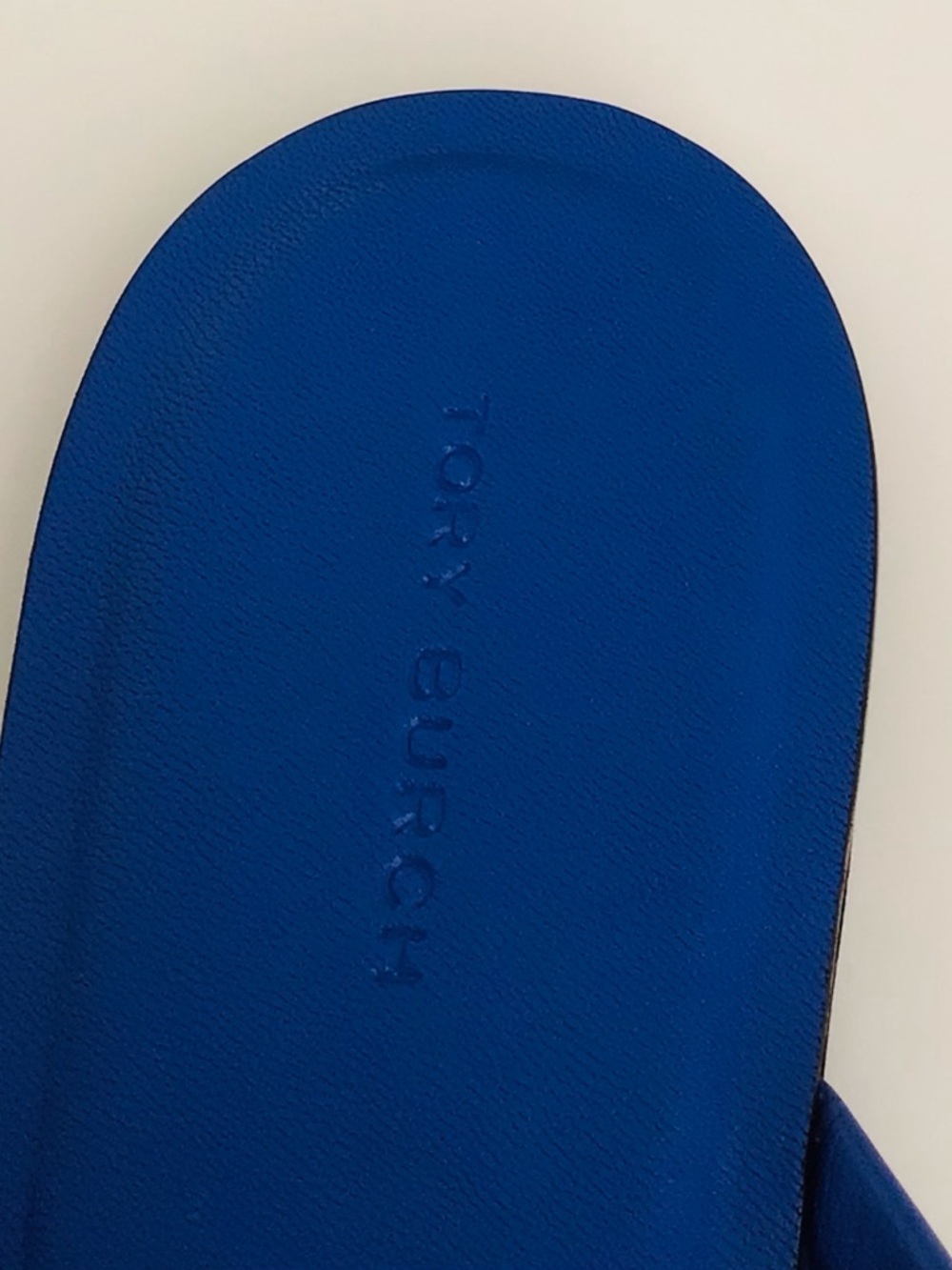 Tory Burch Chelsea Leather Flip Flop Sandals-Eccentric Blue Silver Logo - Picture 6 of 15
